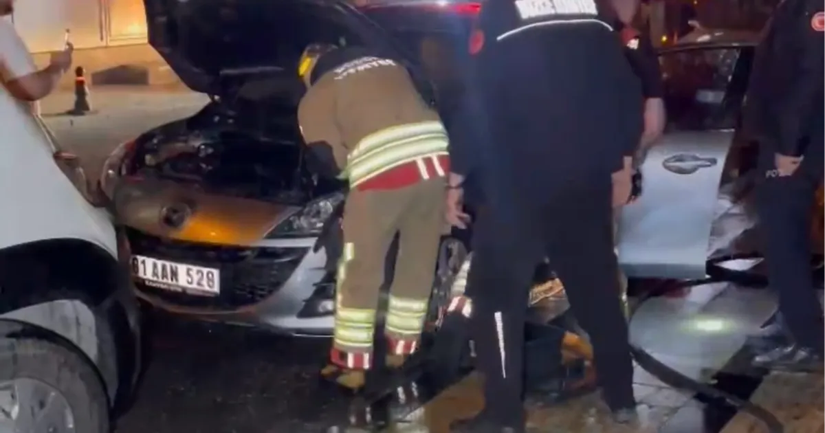 Düzce’de maskeli bir kişi otomobili kundakladı