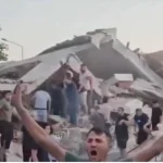 Sındırgı’da bir bina yıkıldı